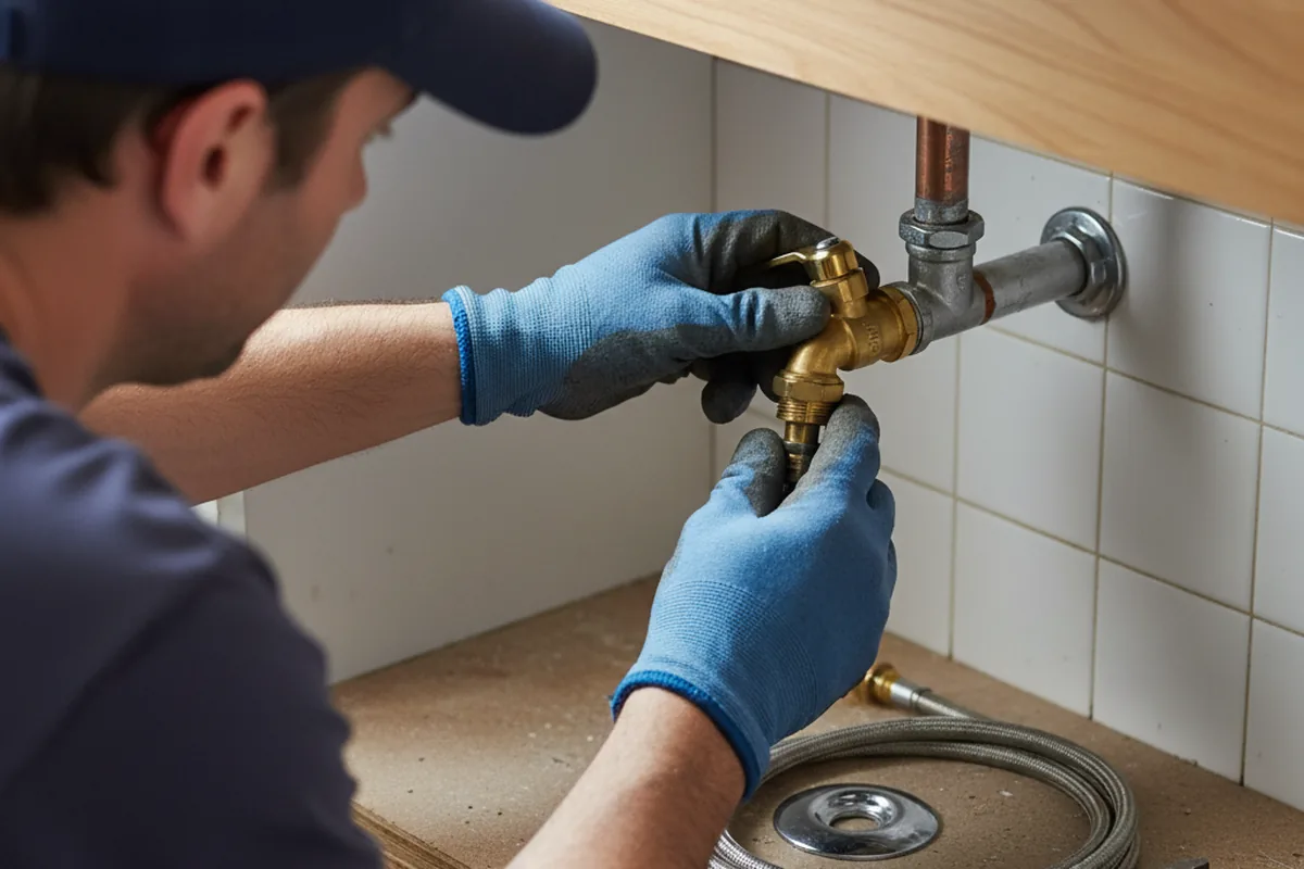 Shutoff valve and fitting work during Faucet and Fixture Repair in Pownal